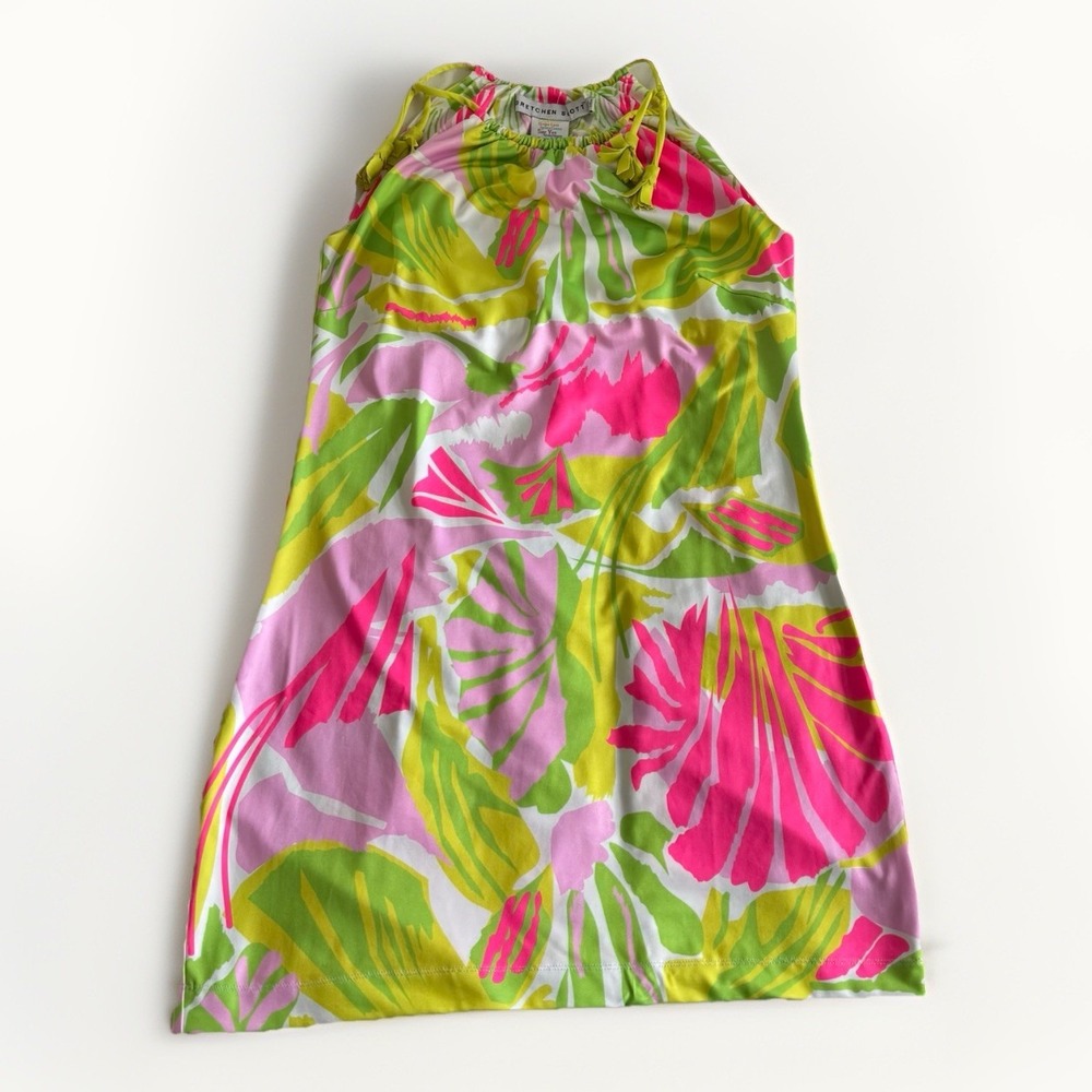 Gretchen Scott Everywhere Tie Tassels Dress-size M-Floral Tropical-Summer-Beach‎ - Picture 2 of 6